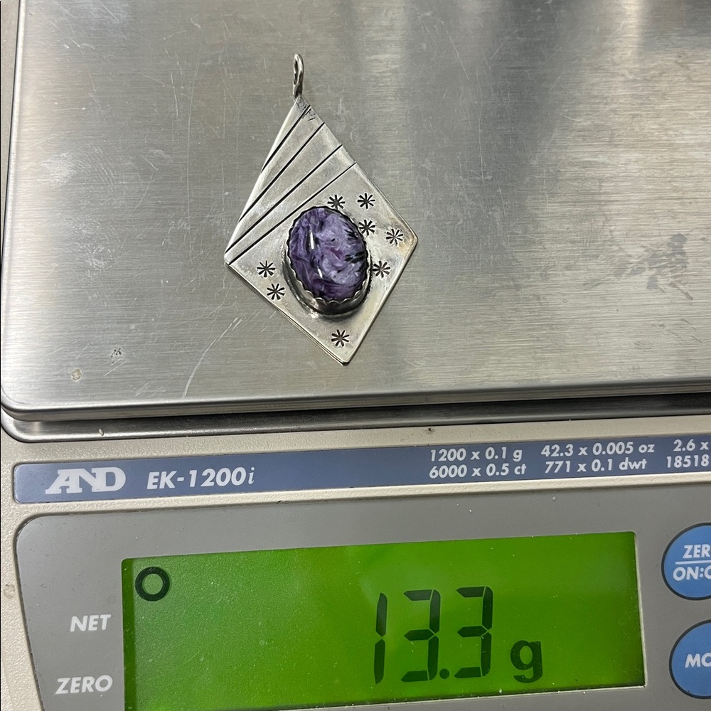 Silver and Purple Pendant - Picture 3 of 4